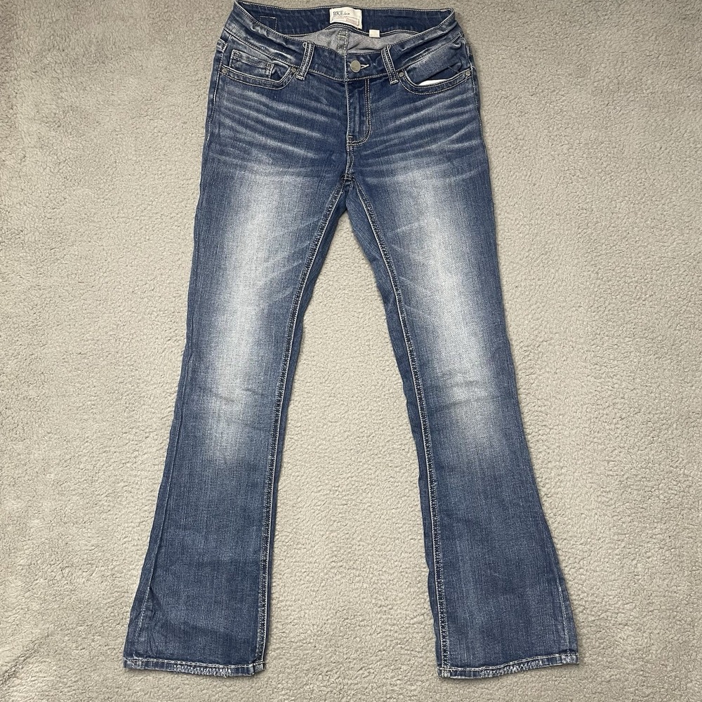 BKE Stella Jeans Women's 27R (30x31.5) Slim Fit Low Rise Straight Leg Denim Y2K